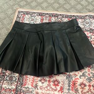 Black leather skirt with shorts underneath